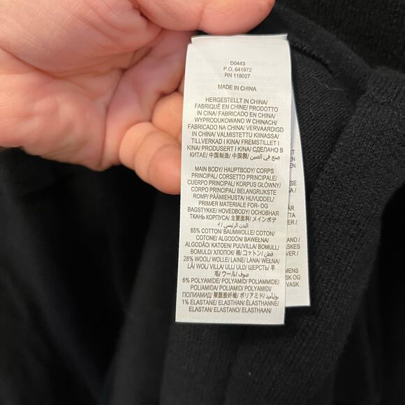 Boden Womens Ribbed Knit Mini Dress Sz 14 R Black Wool Cotton Fit & Flare New - Picture 7 of 8